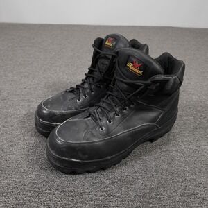 Thorogood Boots Mens Size 11 Black Leather Steel Toe Work Boots Ankle Combat